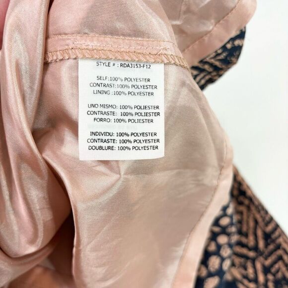 Ryu Dress Womens Small Black & Cream Geometric Ruffled Sleeveless A-Line Night O - Picture 6 of 11